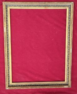 cornice dorata oro mecca motivo decorativo a rilievo nero bordo esterno con motivo intagliato a treccia luce 58x77 est.70x89